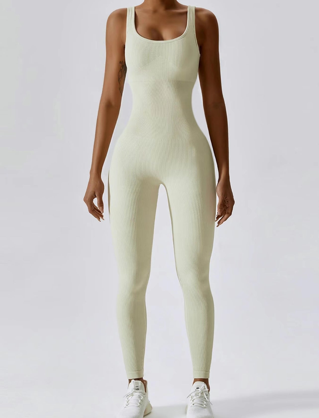 Waist Cinching Rib Knit Jumpsuit