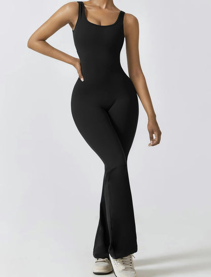 BACKLESS FLARE JUMPSUIT
