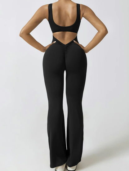 BACKLESS FLARE JUMPSUIT
