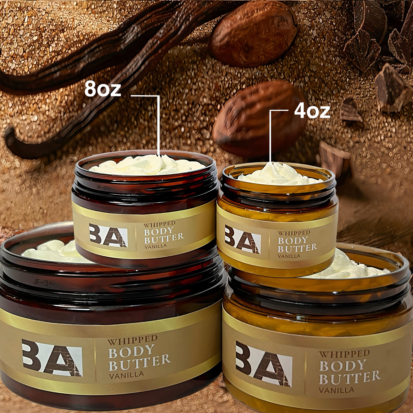 BA BODY BUTTER STRETCH MARK, ECZEMA, UNEVEN SKIN TONE MOISTURIZING WHIPPED BODY BUTTER